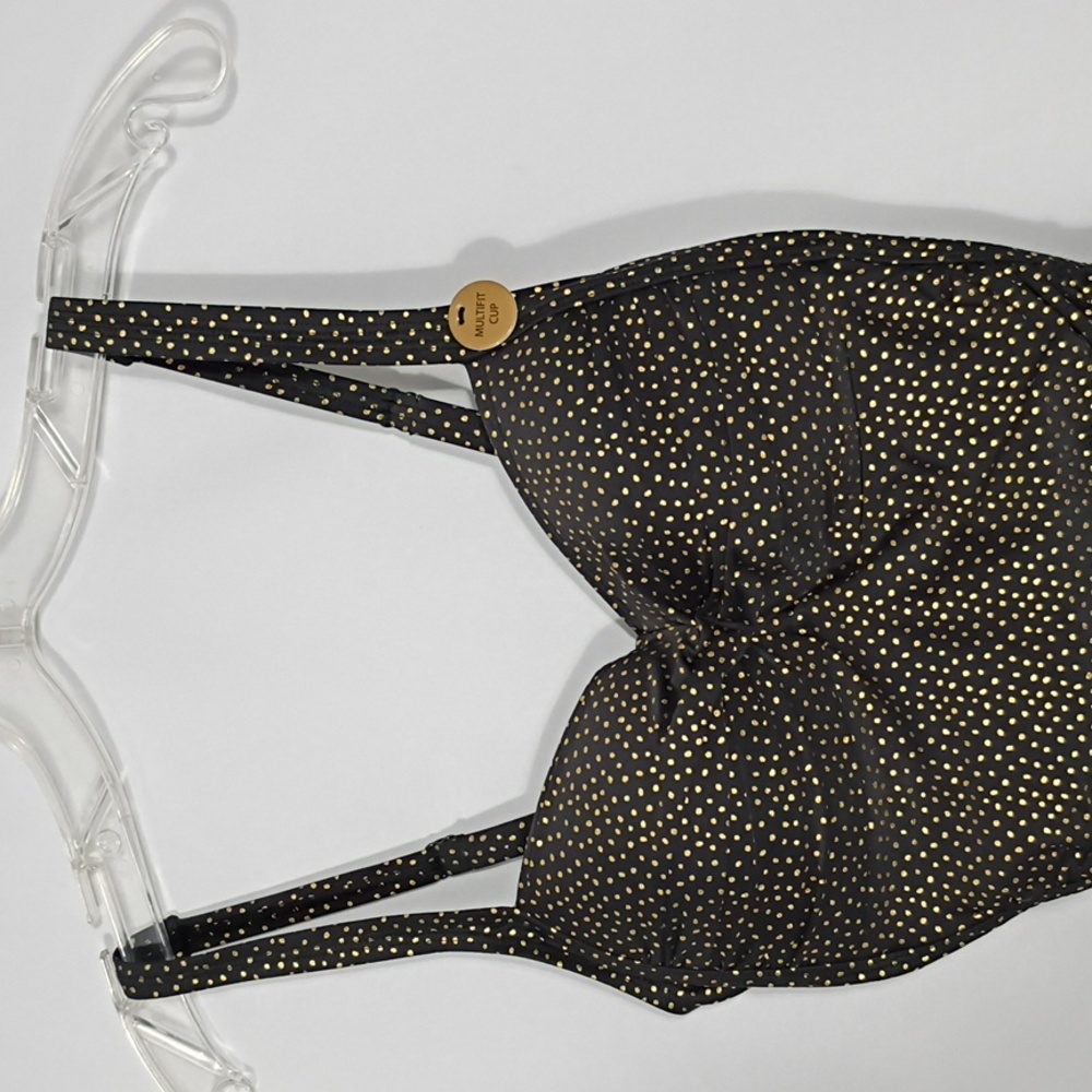 NWT Nip Tuck Swimsuit One Piece Black And Gold Multi Fit Cup Women's Size 4 - Picture 3 of 11